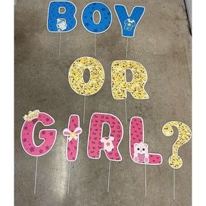 10pcs Gender Reveal Yard Sign Boy or Girl Baby Shower Outdoor Decor
